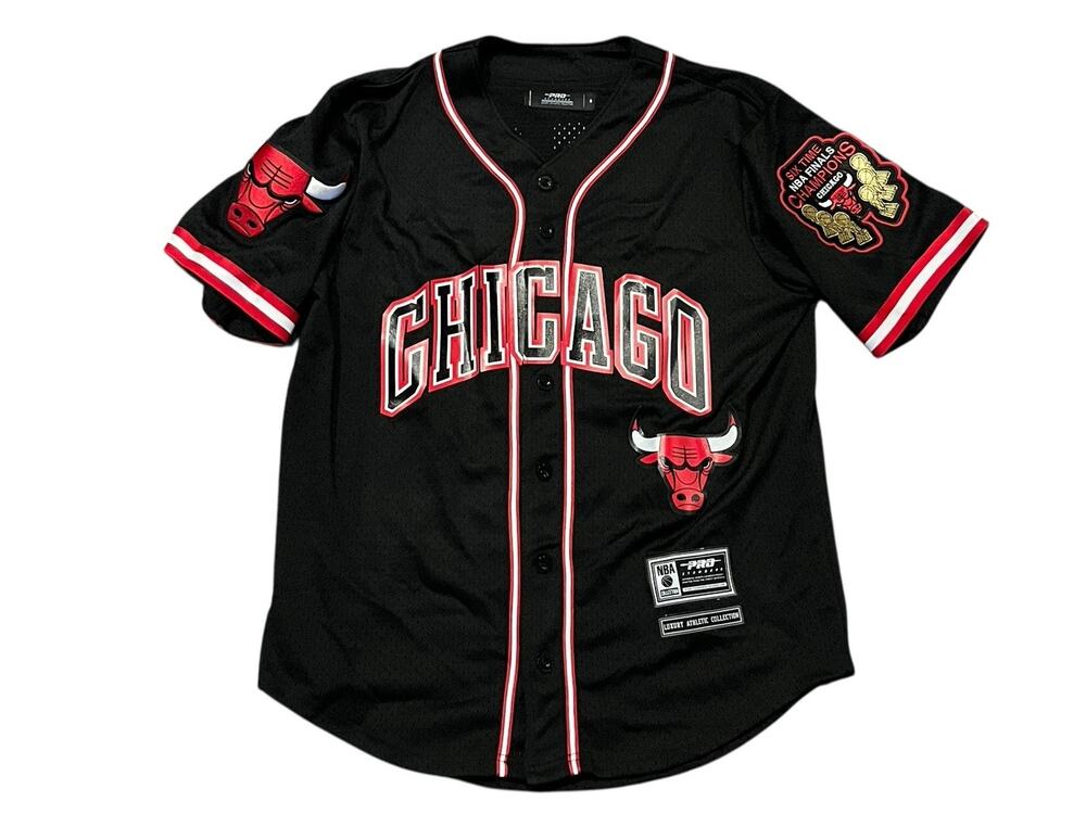 Chicago Bulls Pro Standard Baseball Jersey Men's Small Black